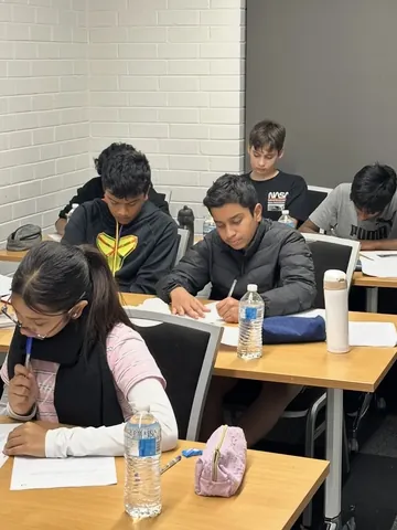 Students concentrating during a mock exam
